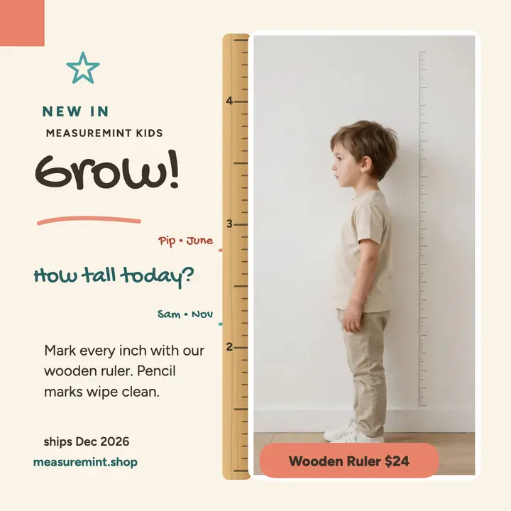 Measuremint growth ruler nursery post template