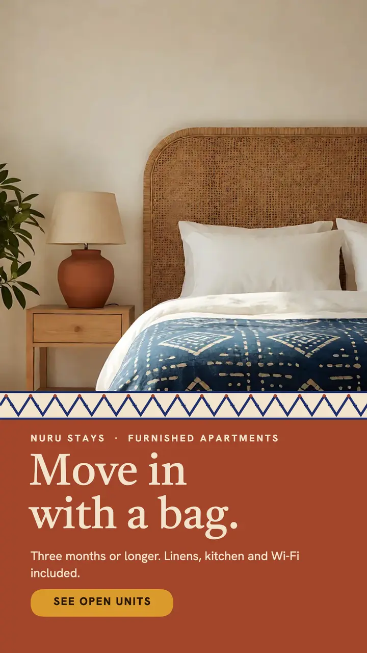 Nuru Stays furnished apartment story template