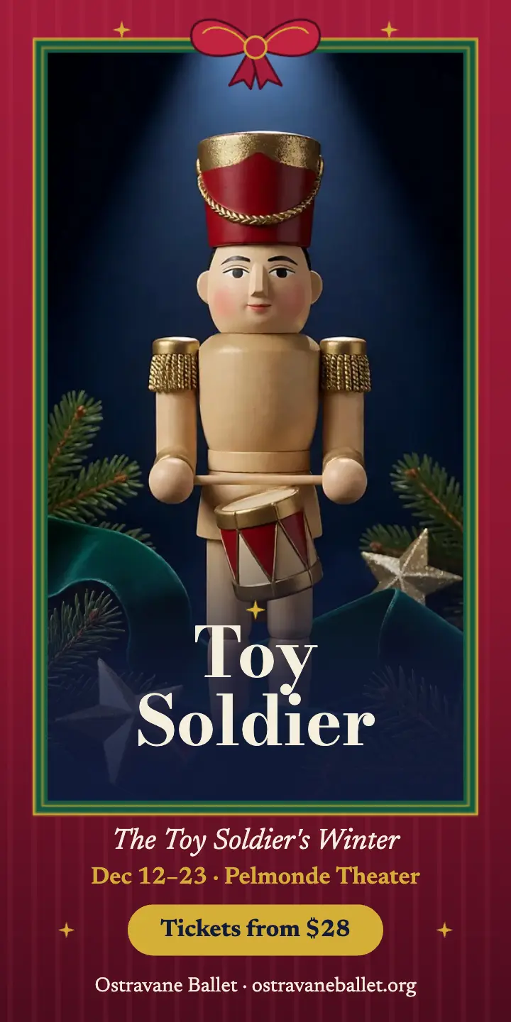 Toy Soldier's Winter holiday ballet half-page ad: holiday ballet ad template