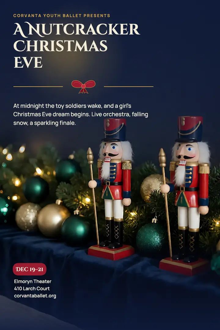 Corvanta Youth Ballet Nutcracker holiday poster template