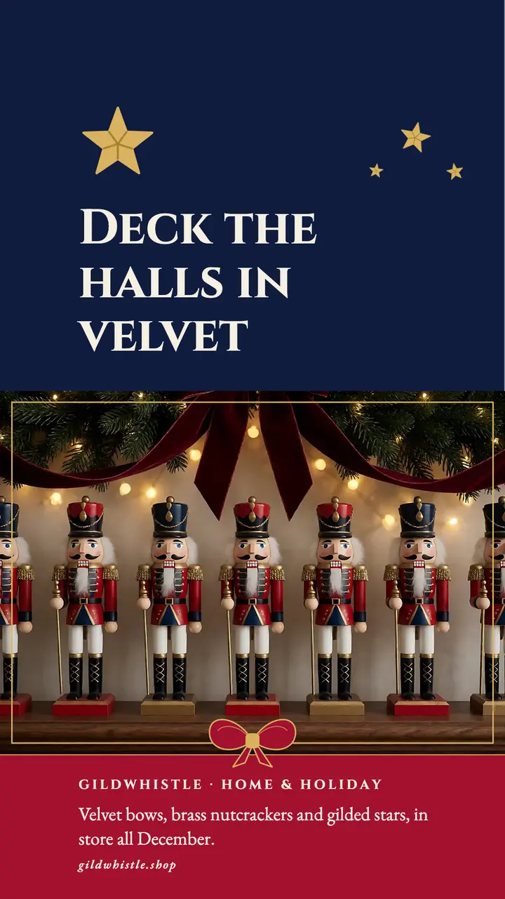 Gildwhistle nutcracker holiday decor story template
