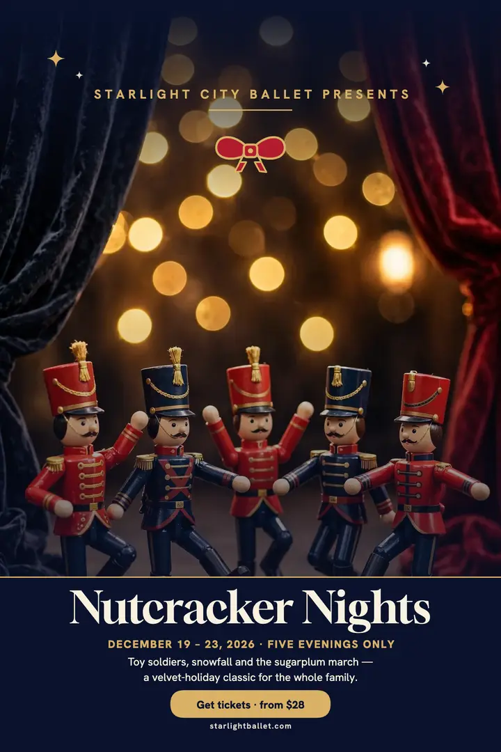 Nutcracker Nights ballet poster template