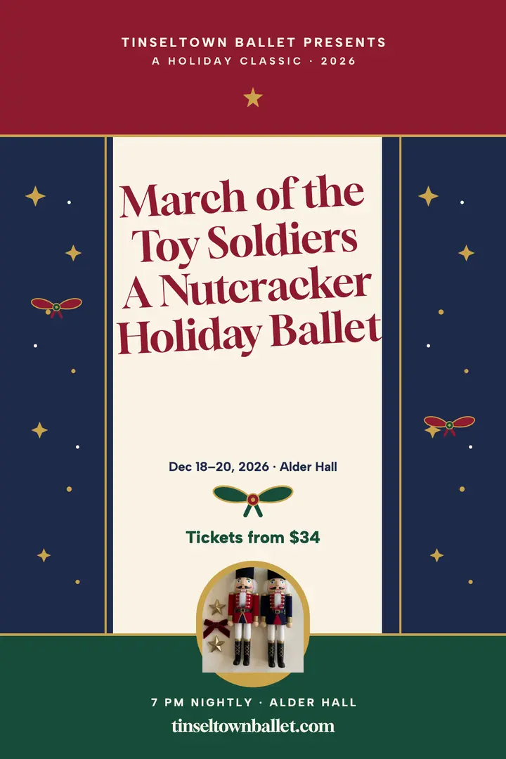 Tinseltown Nutcracker toy ballet poster: nutcracker ballet poster template