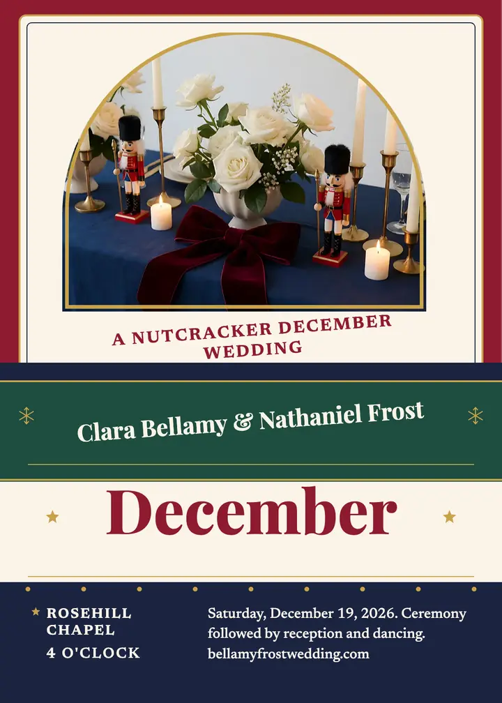 Nutcracker winter wedding invitation template