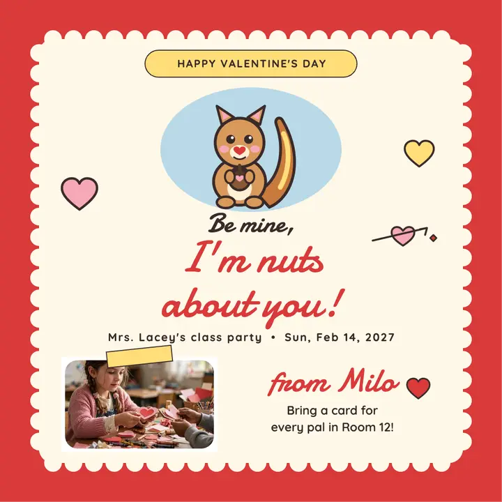 Nuts about you squirrel valentine card: valentine pun card template