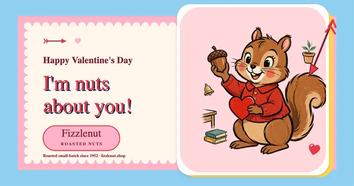 Nuts about you vintage valentine post template