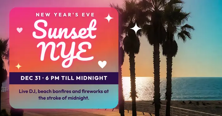 Sunset NYE boardwalk bash template