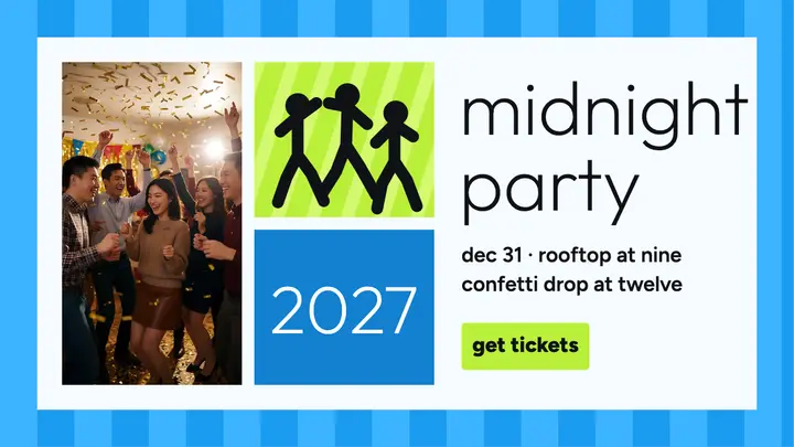 Midnight party Frutiger Metro thumbnail template