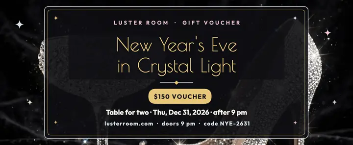 Luster Room New Year's Eve crystal voucher: nye gift voucher template