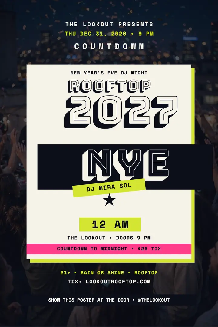 Lookout NYE rooftop countdown poster template