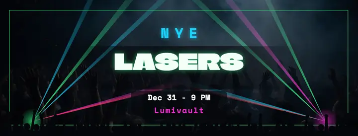 Lumivault NYE laser night cover: new year's eve facebook cover template