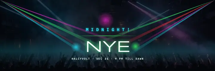 Halcyvolt NYE laser show club night header template