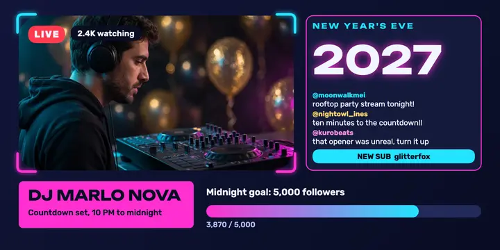 Marlo Nova NYE countdown stream template