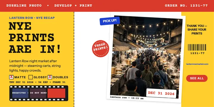 Lantern Row NYE market lab prints post template