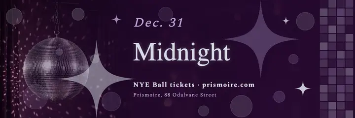 Prismoire NYE Ball Midnight mirrorball header template