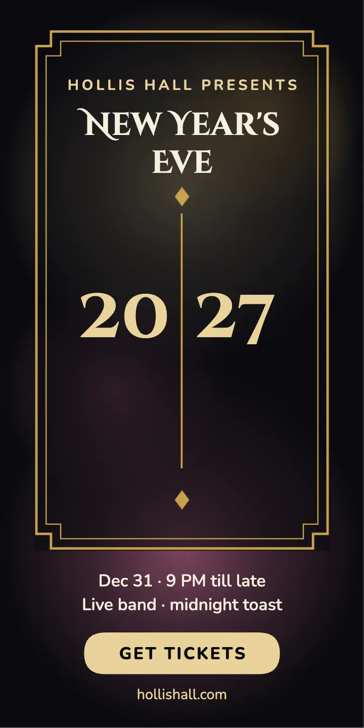 New Year's Eve art deco gold display ad template