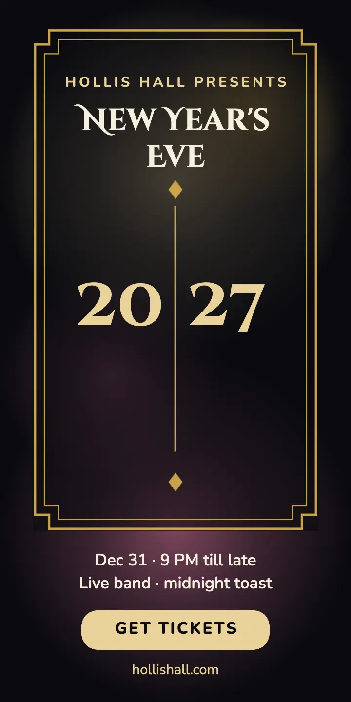 New Year's Eve art deco gold display ad template