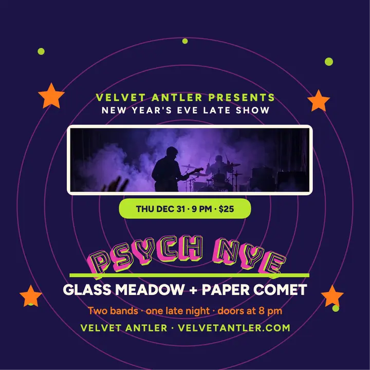 Velvet Antler NYE psych gig poster template
