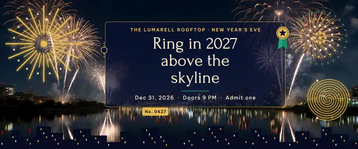 Lumarell Rooftop New Year's Eve gala ticket template