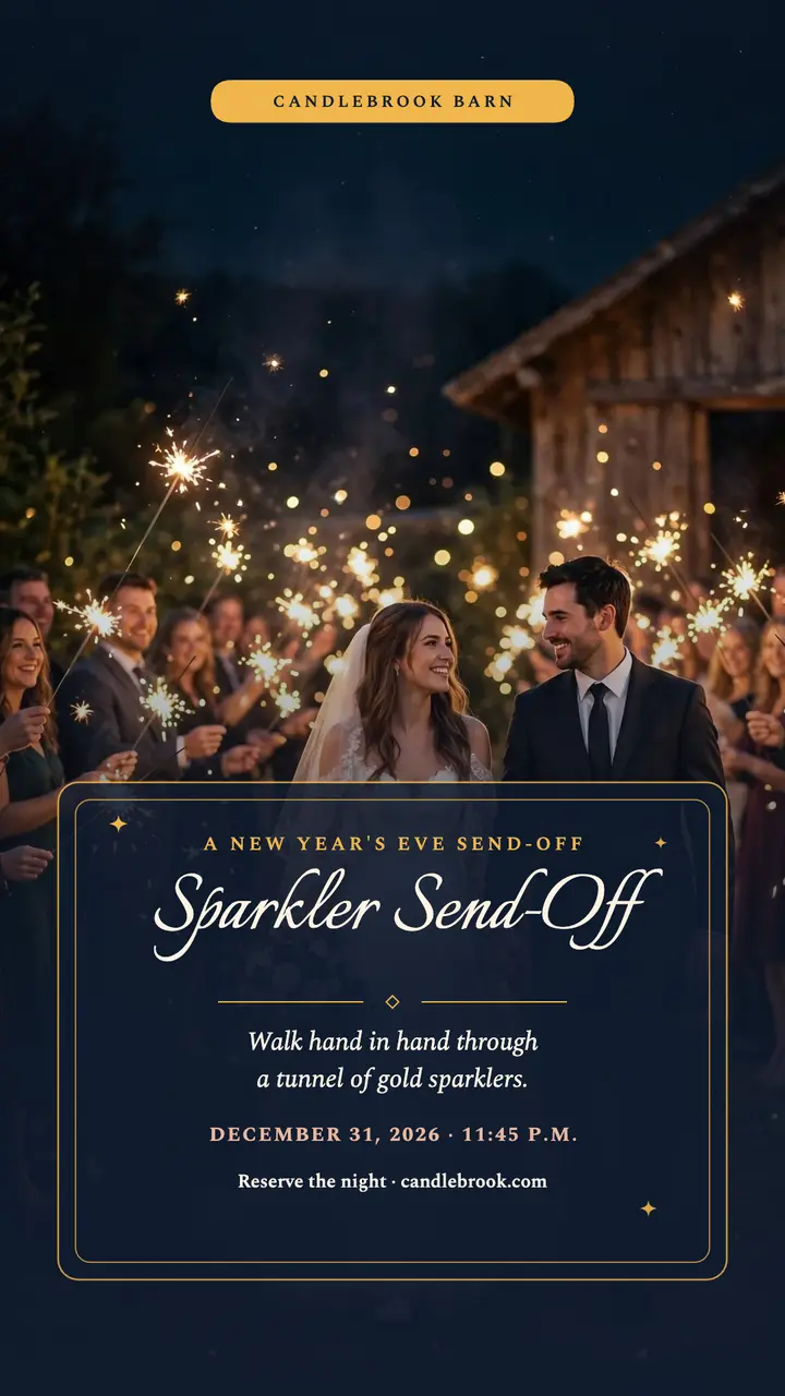 Candlebrook sparkler exit NYE story template