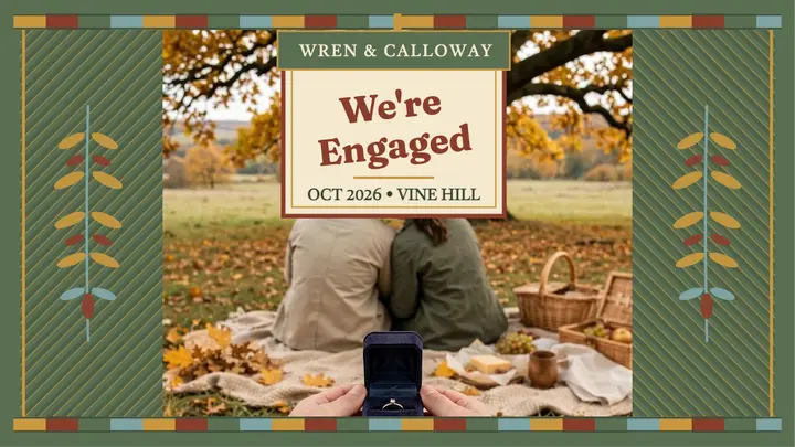 Oak picnic engagement tapestry thumb template