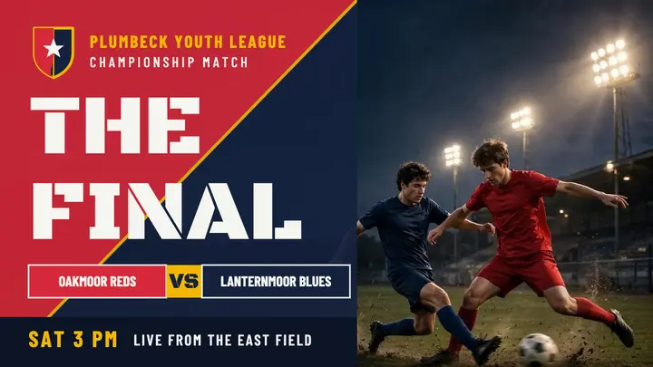 Oakmoor vs Lanternmoor youth final thumbnail template