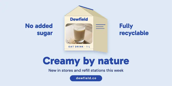 Dewfield oat drink carton post template