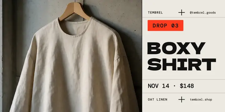 Tembrel boxy oat linen overshirt drop post template