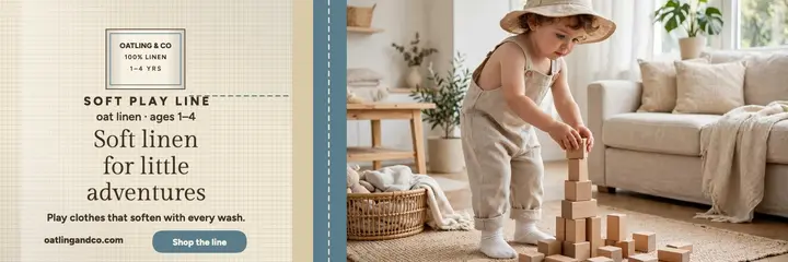Oatling and Co toddler linen header template