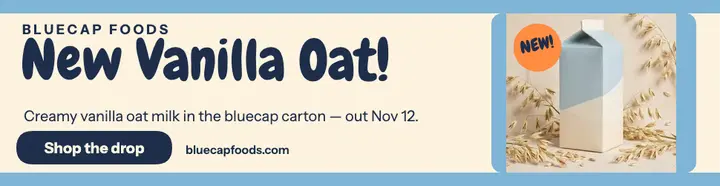 Bluecap vanilla oat milk billboard template