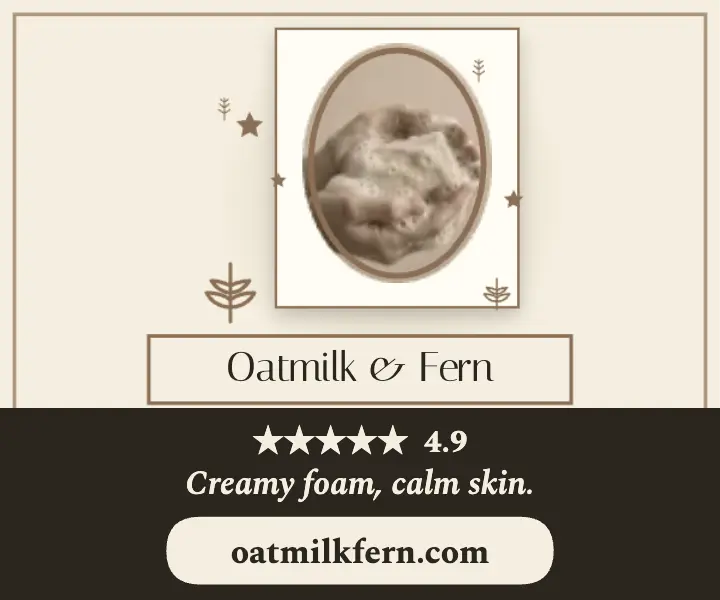 Oatmilk and Fern soap review badge ad template
