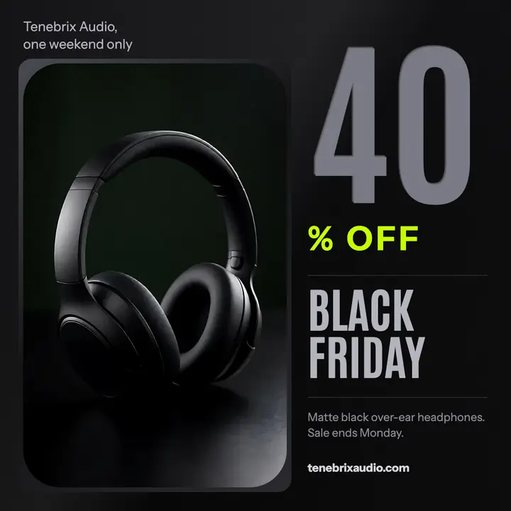 Tenebrix Audio 40% off weekend headphones post template