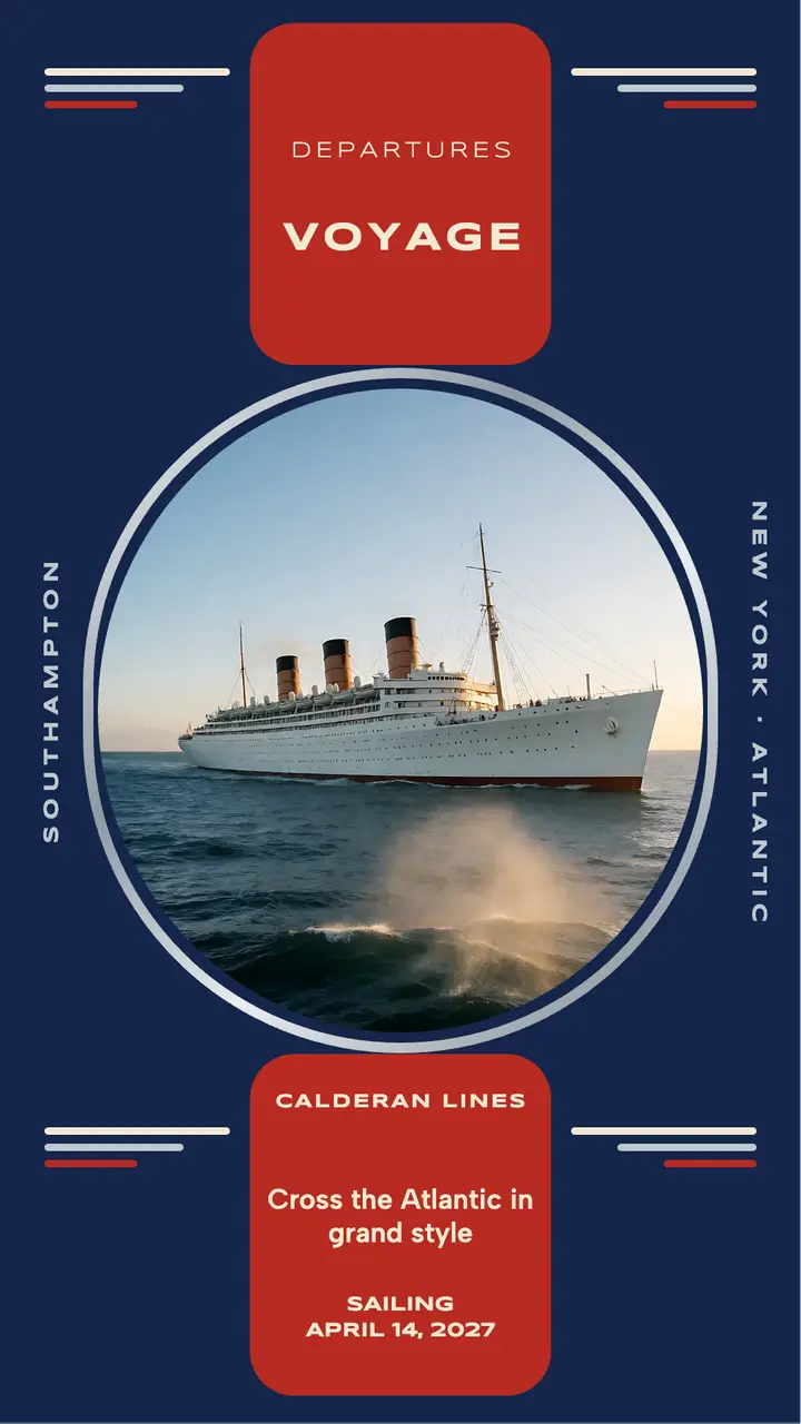 Calderan Lines ocean liner voyage story template
