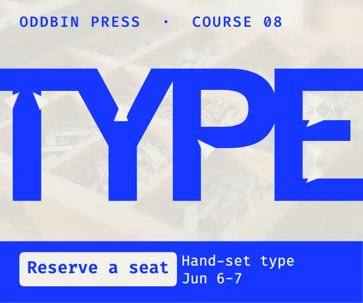 Type weekend ad, ink-trap: type workshop display ad template