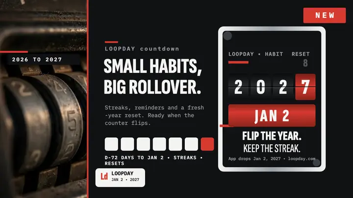 Loopday new year countdown thumbnail template