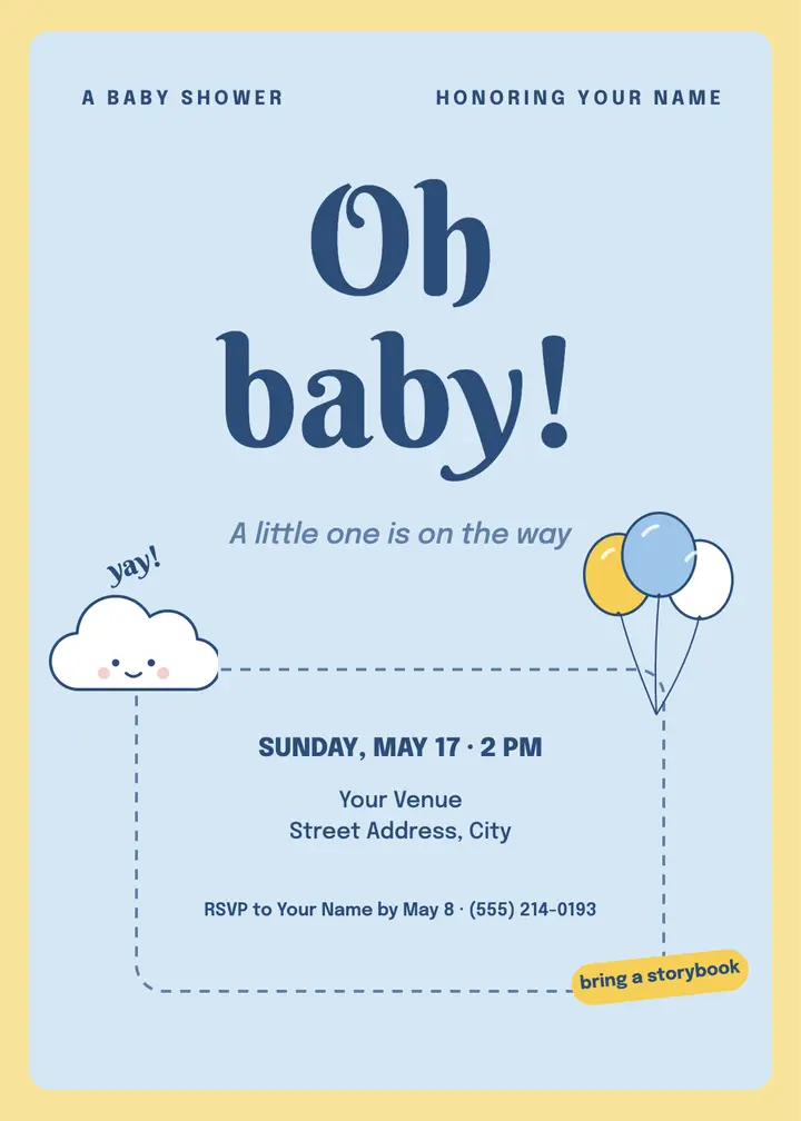 Oh baby shower invitation template