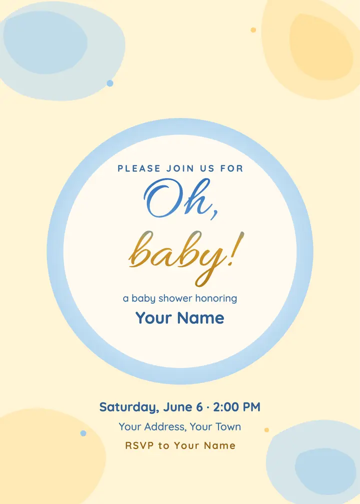 Oh, baby! shower invitation template