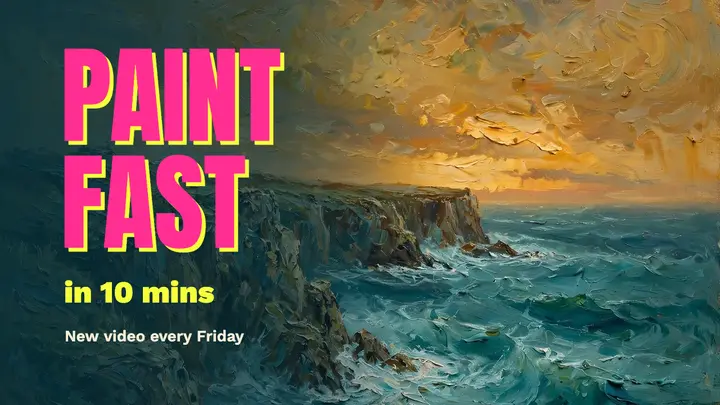Gessolark Studio quick oil painting tutorial thumbnail template