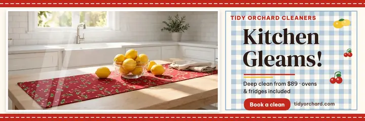 Tidy Orchard kitchen clean header template