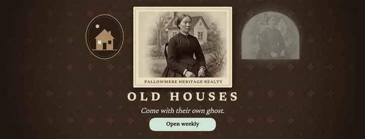Old houses with their own ghost, spirit photograph cover template
