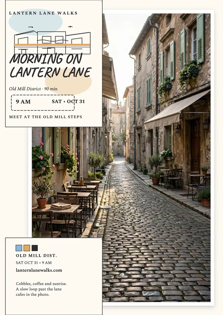 Lantern Lane morning walk flyer template