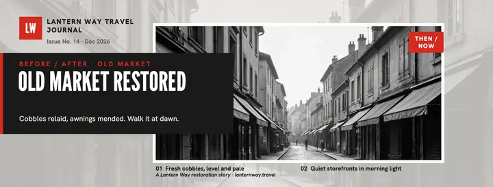 Old Market restored travel journal cover template