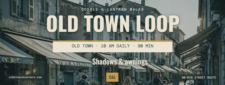 Cobble and Lantern old town walk cover template