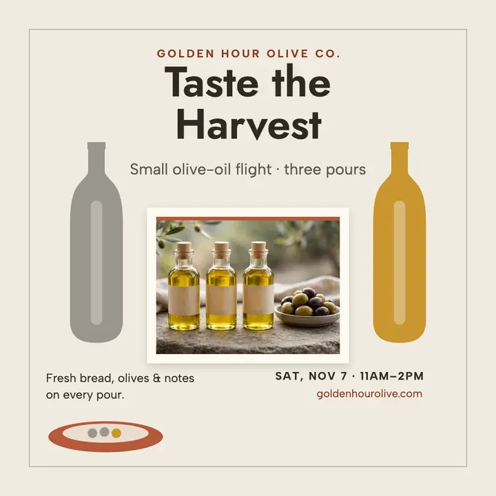 Golden Hour olive oil tasting purist post template