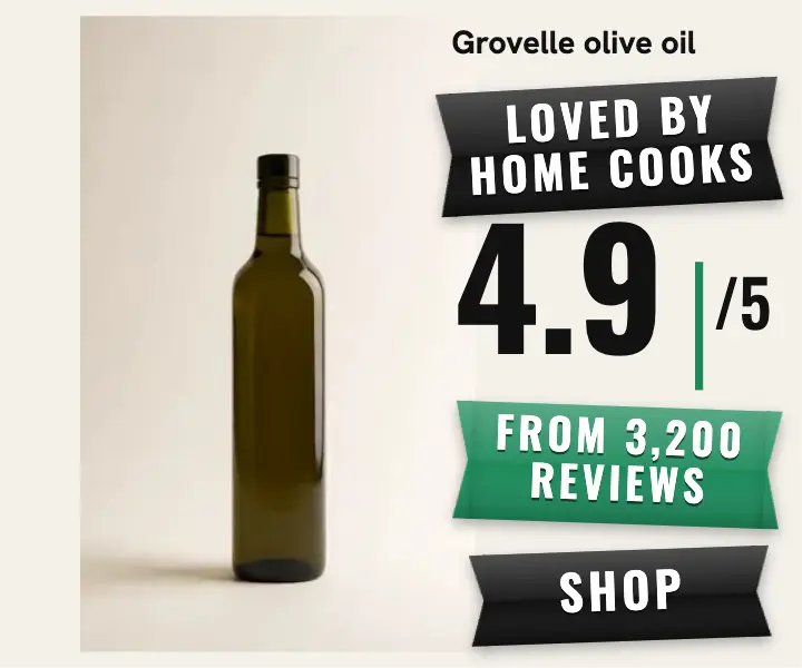 Grovelle olive oil review ad, label-maker tape template