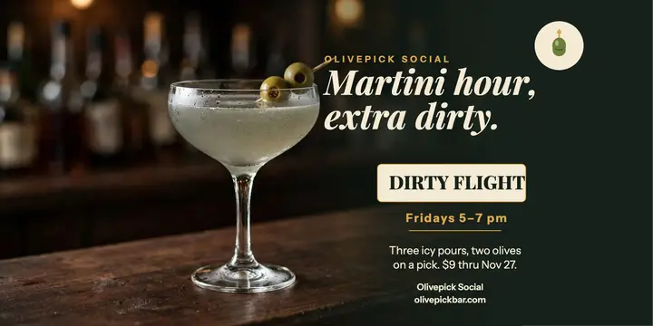 Olivepick Social martini hour flight post template