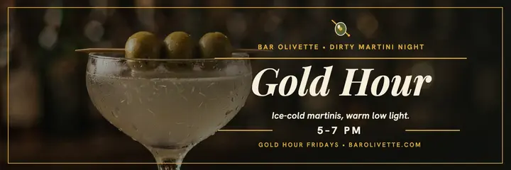 Bar Olivette gold hour martini header template