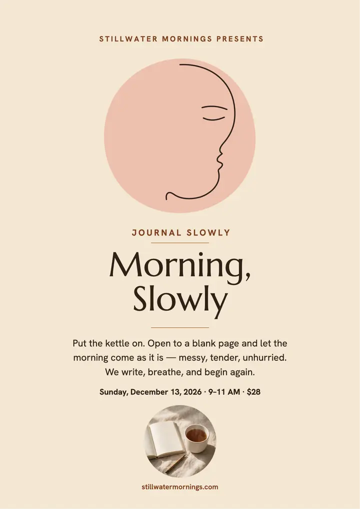Stillwater journaling morning flyer template