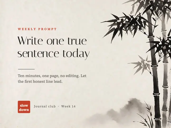 One true sentence journaling slide: journaling prompt slide template