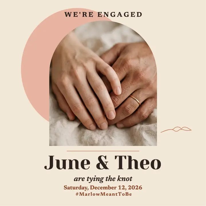 June and Theo engagement announcement: engagement announcement template